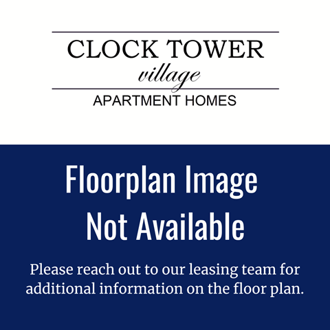 A sign for Clock Tower Village Apartment Homes with a message about the floorplan image not being available.